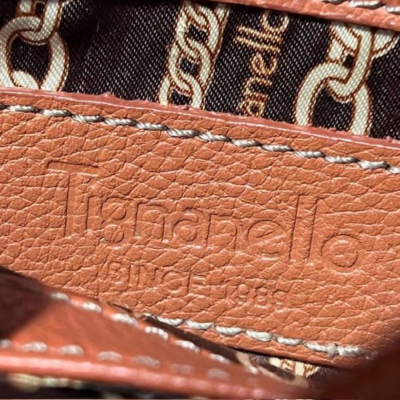 Tignanello Orange Brown Gen Leather Crossbody Bag - Picture 10 of 14